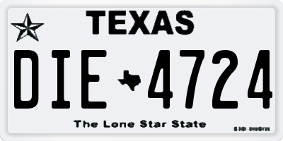 TX license plate DIE4724