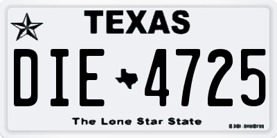 TX license plate DIE4725