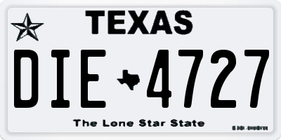 TX license plate DIE4727
