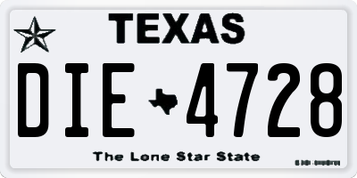 TX license plate DIE4728