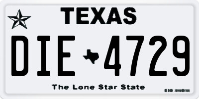 TX license plate DIE4729