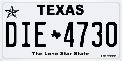 TX license plate DIE4730