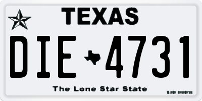 TX license plate DIE4731