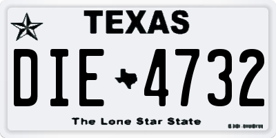 TX license plate DIE4732