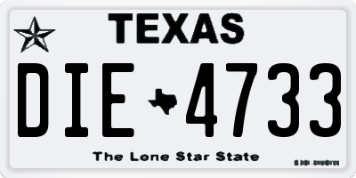 TX license plate DIE4733
