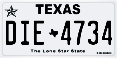 TX license plate DIE4734