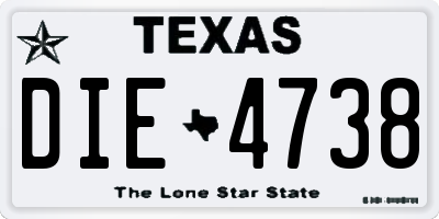 TX license plate DIE4738