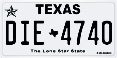 TX license plate DIE4740