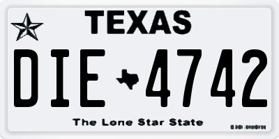TX license plate DIE4742