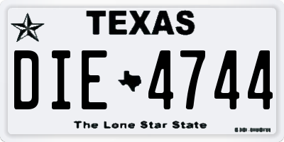TX license plate DIE4744