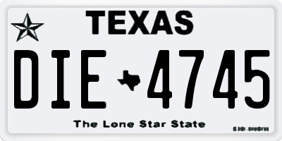 TX license plate DIE4745