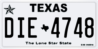 TX license plate DIE4748
