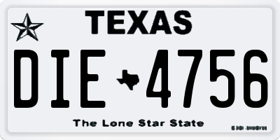 TX license plate DIE4756