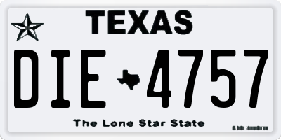 TX license plate DIE4757
