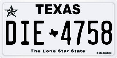 TX license plate DIE4758