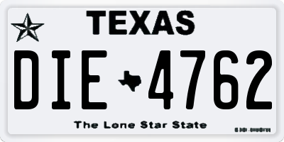 TX license plate DIE4762