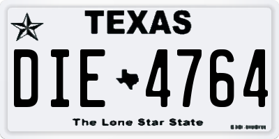 TX license plate DIE4764