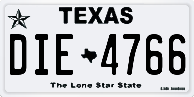 TX license plate DIE4766