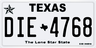 TX license plate DIE4768