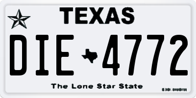 TX license plate DIE4772