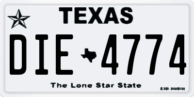 TX license plate DIE4774