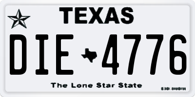 TX license plate DIE4776
