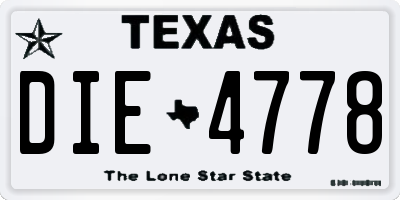 TX license plate DIE4778