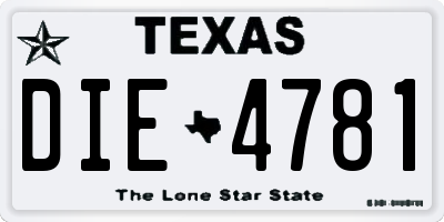 TX license plate DIE4781