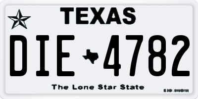 TX license plate DIE4782