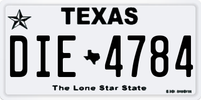 TX license plate DIE4784
