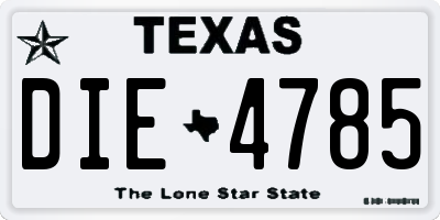 TX license plate DIE4785