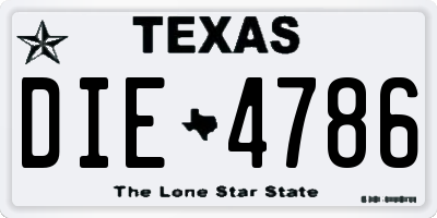 TX license plate DIE4786