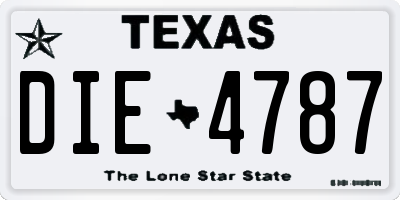 TX license plate DIE4787