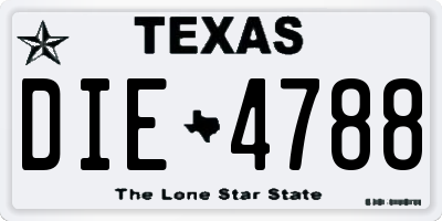 TX license plate DIE4788