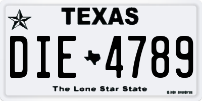 TX license plate DIE4789