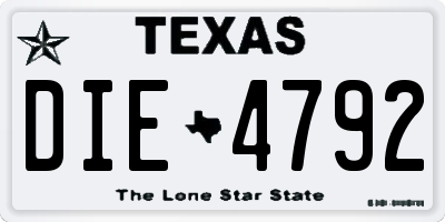 TX license plate DIE4792