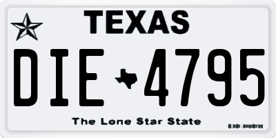 TX license plate DIE4795