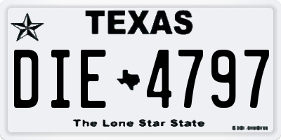 TX license plate DIE4797