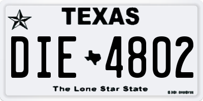 TX license plate DIE4802