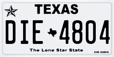 TX license plate DIE4804
