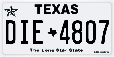 TX license plate DIE4807