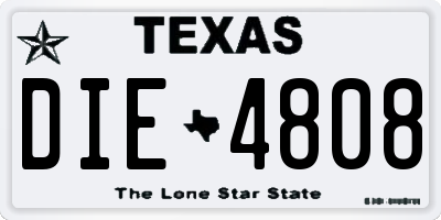 TX license plate DIE4808
