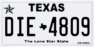 TX license plate DIE4809