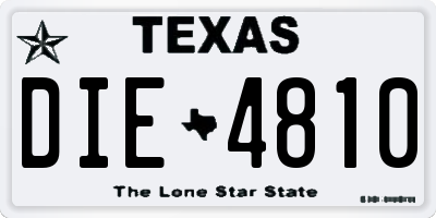 TX license plate DIE4810