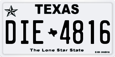 TX license plate DIE4816