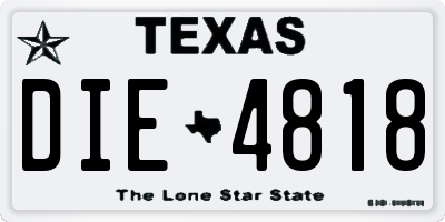 TX license plate DIE4818