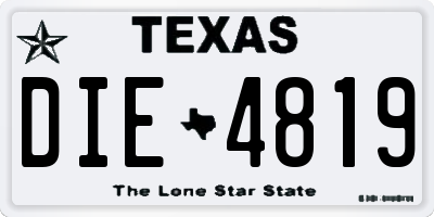 TX license plate DIE4819