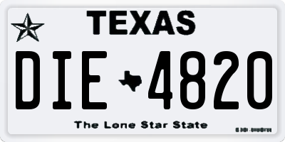 TX license plate DIE4820