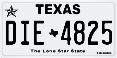 TX license plate DIE4825
