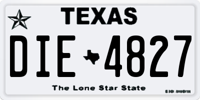 TX license plate DIE4827